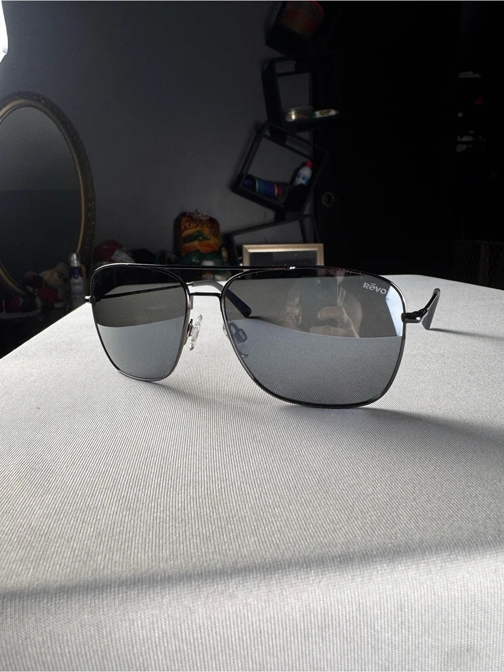 NEW! REVO Harbor RE 1082 00 GY Jet Pilot Polarized Unisex Sunglasses, Aviators